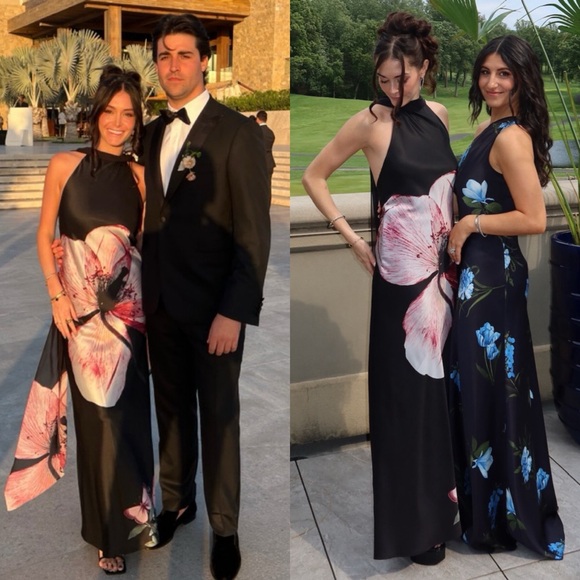 Alice + Olivia Montana Floral Tie-Back Halter Maxi Gown Size 0 NWT - Picture 10 of 17